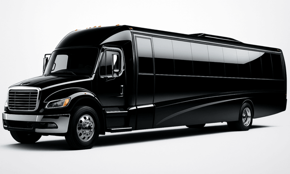 White party bus exterior